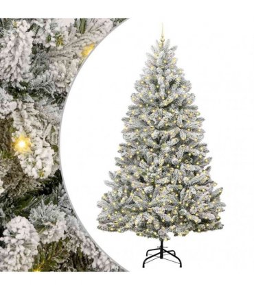 vidaXL Artificial Hinged Christmas Tree 270 cm 300 LEDs Warm White PVC