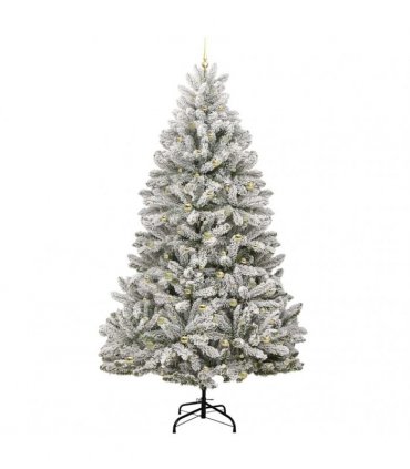 vidaXL Artificial Hinged Christmas Tree 270 cm 300 LEDs Warm White PVC