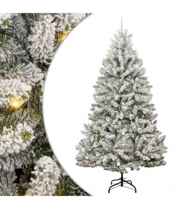 vidaXL Artificial Hinged Christmas Tree 270 cm 300 LEDs Warm White PVC