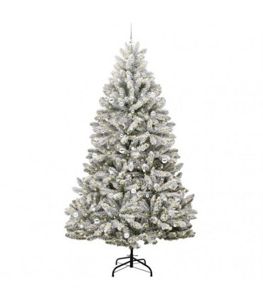 vidaXL Artificial Hinged Christmas Tree 270 cm 300 LEDs Warm White PVC