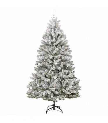 vidaXL Artificial Hinged Christmas Tree 270 cm 300 LEDs Warm White PVC