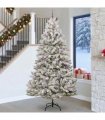 vidaXL Artificial Hinged Christmas Tree 270 cm 300 LEDs Warm White PVC