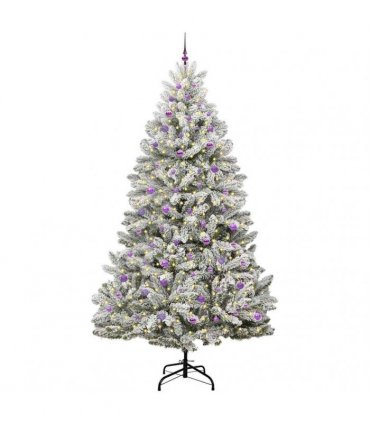 vidaXL Artificial Hinged Christmas Tree 270 cm 300 LEDs Warm White PVC