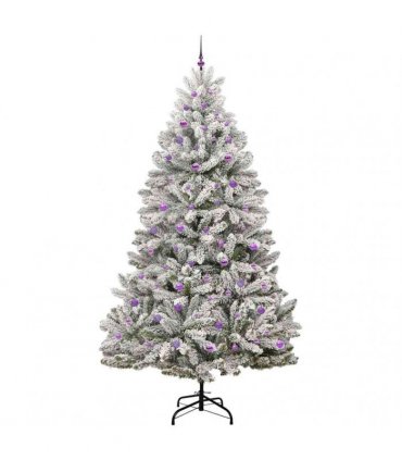 vidaXL Artificial Hinged Christmas Tree 270 cm 300 LEDs Warm White PVC
