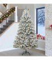 vidaXL Artificial Hinged Christmas Tree 270 cm 300 LEDs Warm White PVC