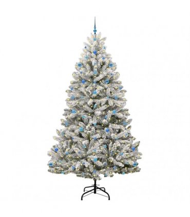 vidaXL Artificial Hinged Christmas Tree 270 cm 300 LEDs Warm White PVC
