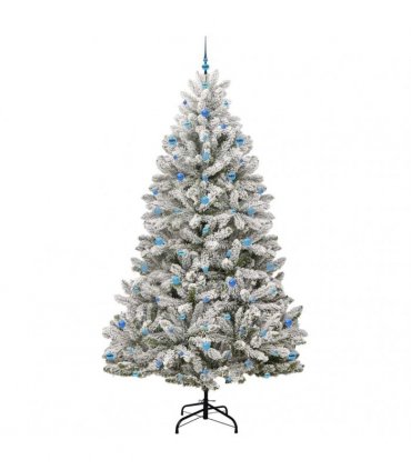 vidaXL Artificial Hinged Christmas Tree 270 cm 300 LEDs Warm White PVC