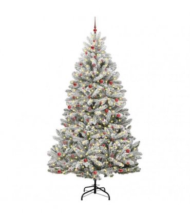 vidaXL Artificial Hinged Christmas Tree 300 cm 300 LEDs Warm White PVC