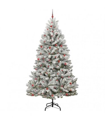 vidaXL Artificial Hinged Christmas Tree 300 cm 300 LEDs Warm White PVC