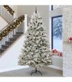 vidaXL Artificial Hinged Christmas Tree 300 cm 300 LEDs Warm White PVC
