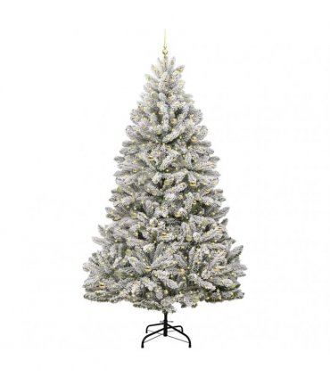 vidaXL Artificial Hinged Christmas Tree 300 cm 300 LEDs Warm White PVC