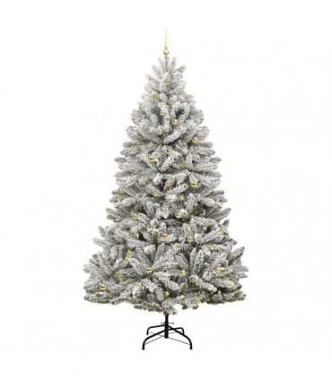 vidaXL Artificial Hinged Christmas Tree 300 cm 300 LEDs Warm White PVC
