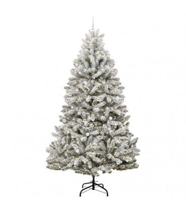 vidaXL Artificial Hinged Christmas Tree 300 cm 300 LEDs Warm White PVC