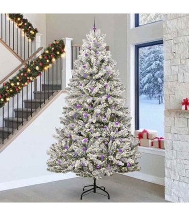 vidaXL Artificial Hinged Christmas Tree 300 cm 300 LEDs Warm White PVC