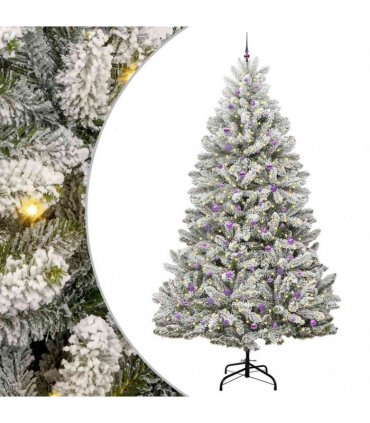 vidaXL Artificial Hinged Christmas Tree 300 cm 300 LEDs Warm White PVC