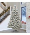 vidaXL Artificial Hinged Christmas Tree 300 cm 300 LEDs Warm White PVC