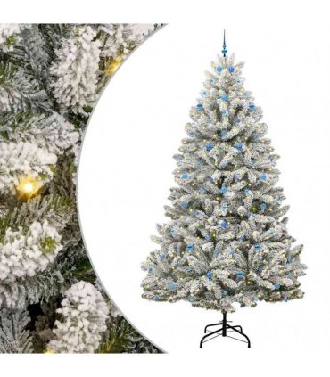 vidaXL Artificial Hinged Christmas Tree 300 cm 300 LEDs Warm White PVC