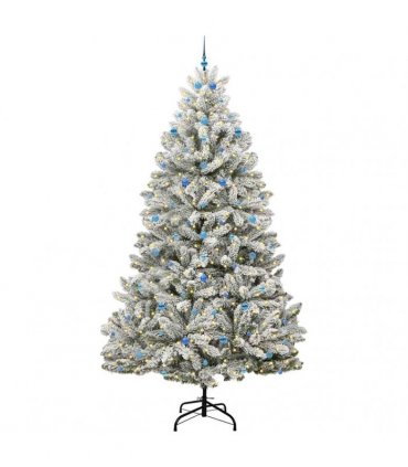 vidaXL Artificial Hinged Christmas Tree 300 cm 300 LEDs Warm White PVC