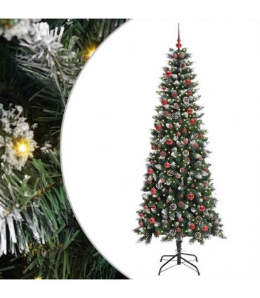 vidaXL Artificial Christmas Tree Green 210 cm PVC and Plastic