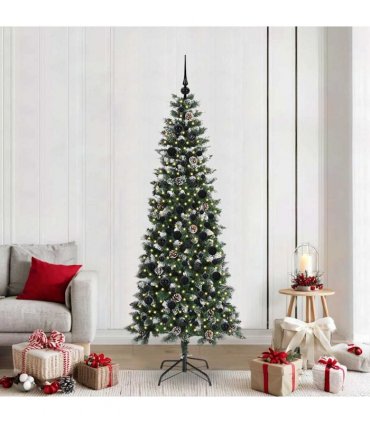 vidaXL Artificial Christmas Tree Green 210 cm PVC and Plastic
