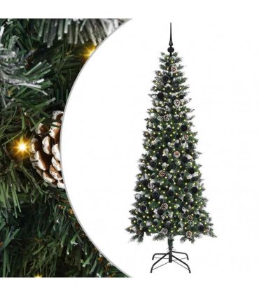 vidaXL Artificial Christmas Tree Green 210 cm PVC and Plastic