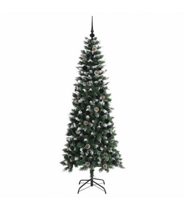 vidaXL Artificial Christmas Tree Green 210 cm PVC and Plastic