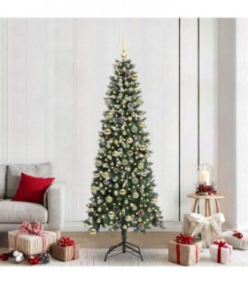 vidaXL Artificial Christmas Tree Green 210 cm PVC and Plastic