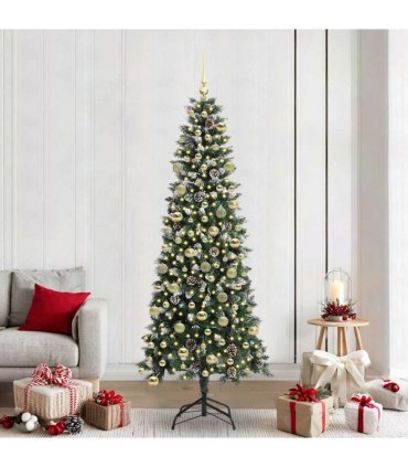 vidaXL Artificial Christmas Tree Green 210 cm PVC and Plastic