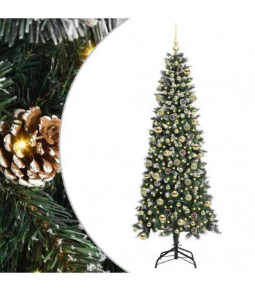 vidaXL Artificial Christmas Tree Green 210 cm PVC and Plastic
