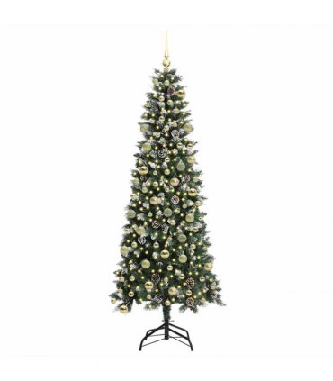 vidaXL Artificial Christmas Tree Green 210 cm PVC and Plastic
