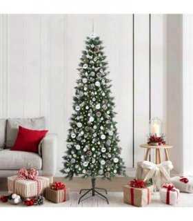 vidaXL Artificial Christmas Tree Green 210 cm PVC and Plastic