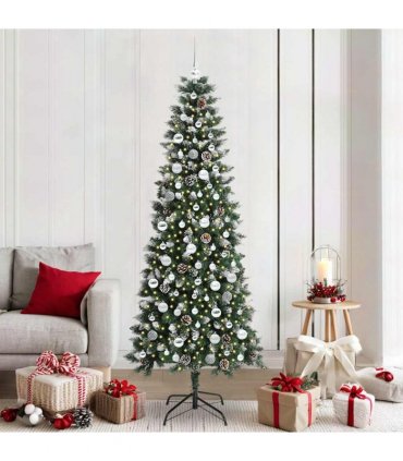 vidaXL Artificial Christmas Tree Green 210 cm PVC and Plastic