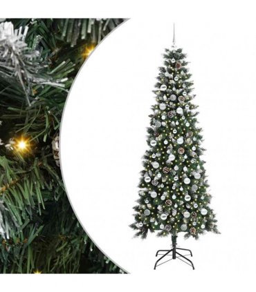 vidaXL Artificial Christmas Tree Green 210 cm PVC and Plastic