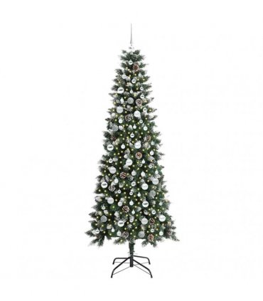 vidaXL Artificial Christmas Tree Green 210 cm PVC and Plastic