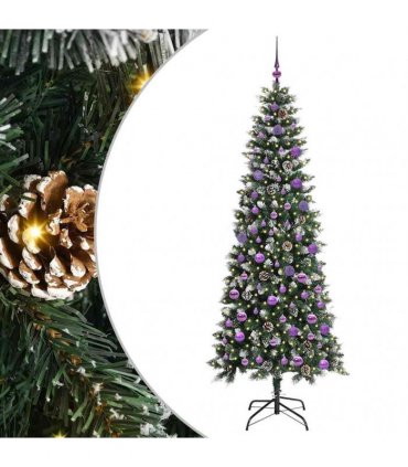 vidaXL Artificial Christmas Tree Green 210 cm PVC and Plastic
