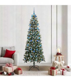 vidaXL Artificial Christmas Tree Green 210 cm PVC and Plastic