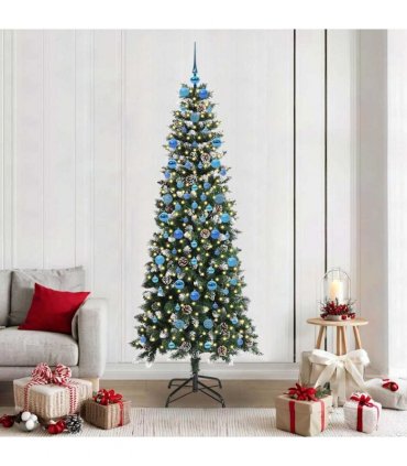 vidaXL Artificial Christmas Tree Green 210 cm PVC and Plastic