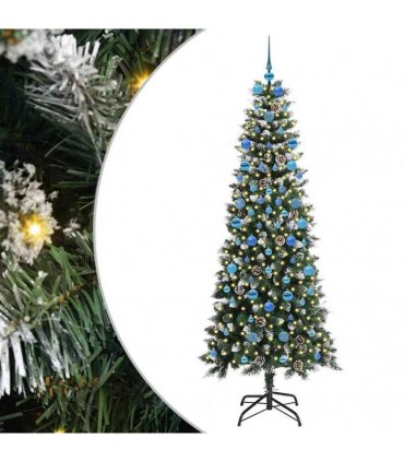 vidaXL Artificial Christmas Tree Green 210 cm PVC and Plastic