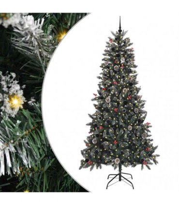 vidaXL Artificial Christmas Tree Green 240 cm PVC and Plastic