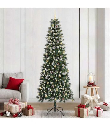 vidaXL Artificial Christmas Tree Green 240 cm PVC and Plastic