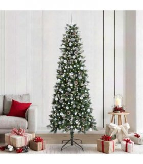 vidaXL Artificial Christmas Tree Green 240 cm PVC and Plastic