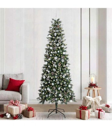 vidaXL Artificial Christmas Tree Green 240 cm PVC and Plastic
