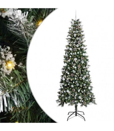 vidaXL Artificial Christmas Tree Green 240 cm PVC and Plastic
