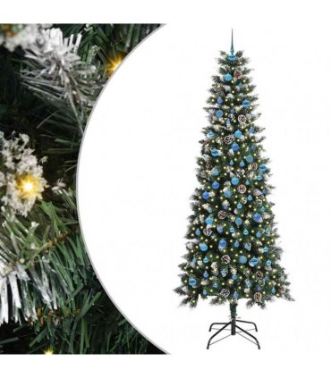 vidaXL Artificial Christmas Tree Green 240 cm PVC and Plastic