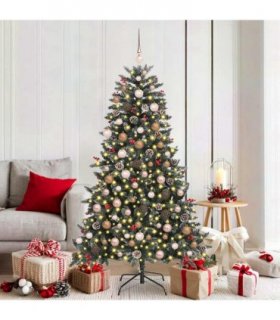 vidaXL Artificial Christmas Tree with 300 LEDs with Stand Green 180 cm