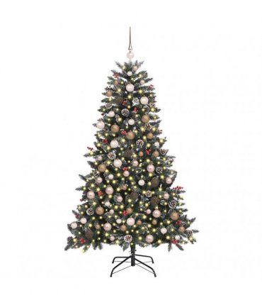 vidaXL Artificial Christmas Tree with 300 LEDs with Stand Green 180 cm