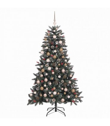 vidaXL Artificial Christmas Tree with 300 LEDs with Stand Green 180 cm