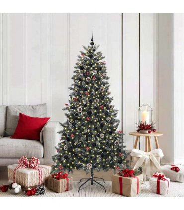vidaXL Artificial Christmas Tree Green 180 cm PVC and Plastic