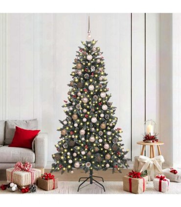 vidaXL Artificial Christmas Tree with 300 LEDs with Stand Green 210 cm