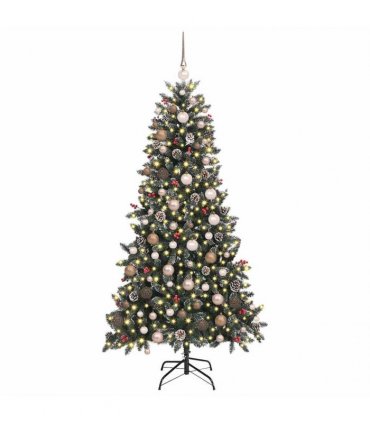 vidaXL Artificial Christmas Tree with 300 LEDs with Stand Green 210 cm